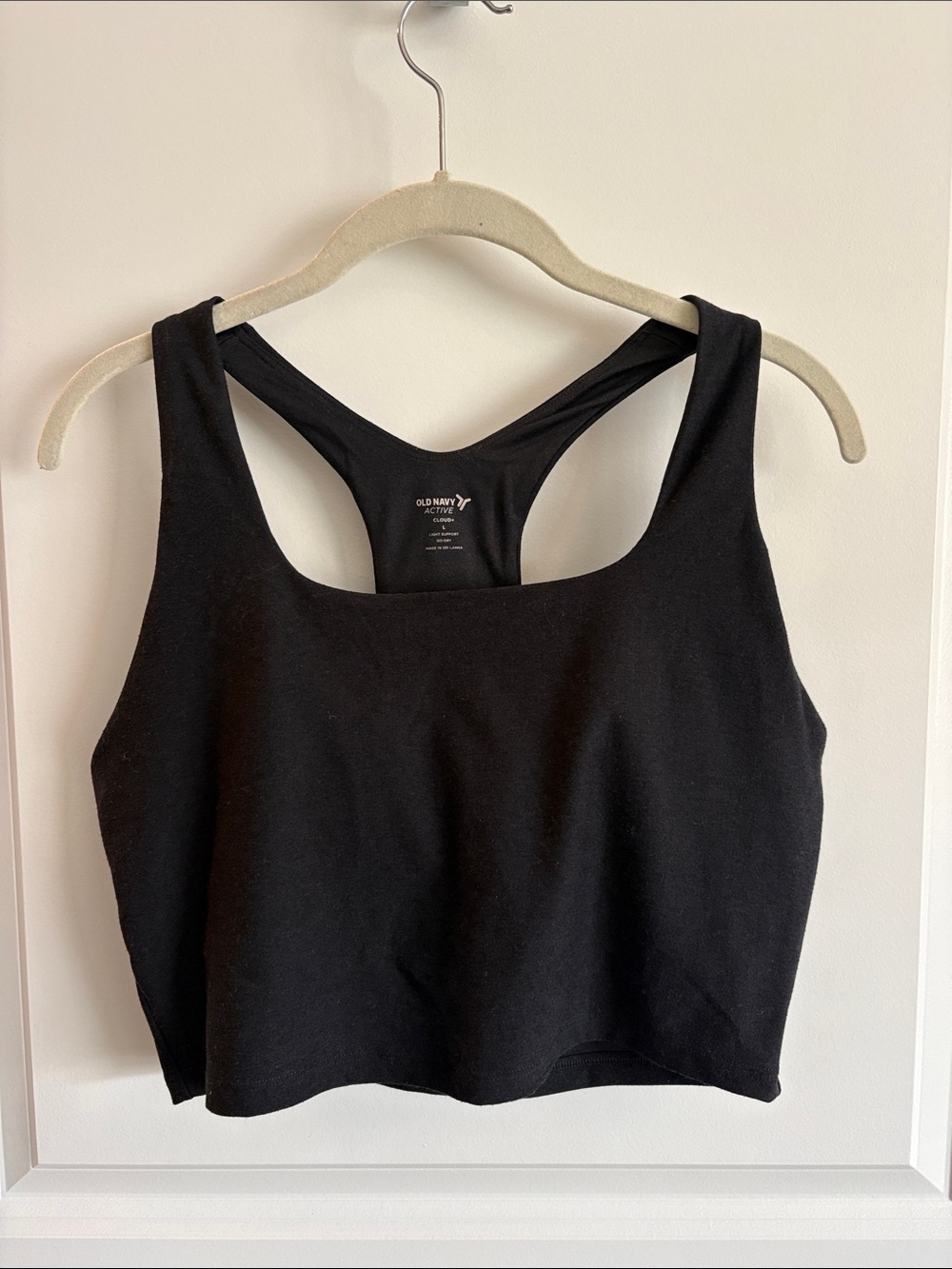 Old Navy Black Racerback Athletic Cropped Tank Top